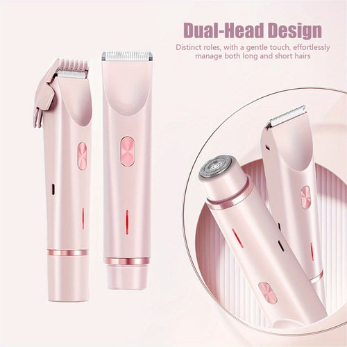 Painless Bikini Trimmer for Women 2-In-1 Electric Shaver for Sensitive Skin IPX7